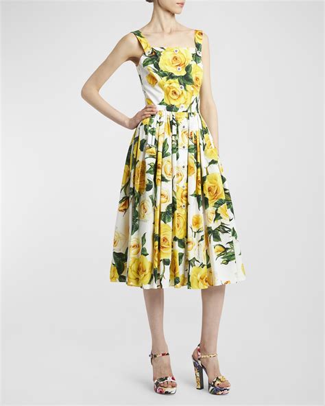 dolce gabbana yellow rose dress.